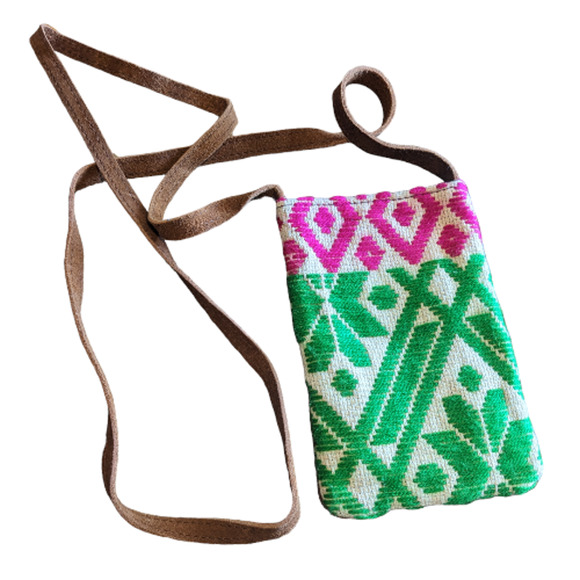 Jühue Artesanal Small Handmade Leather Embroidered Boho Crossbody - Picture 1 of 6